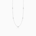 Náhrdelník z bílého zlata s diamantem, bezel osazení