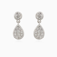 Náušnice z žlutého zlata s diamanty, visací styl