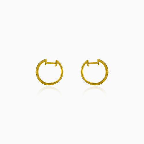 Náušnice z žlutého zlata s diamanty, kruhový styl