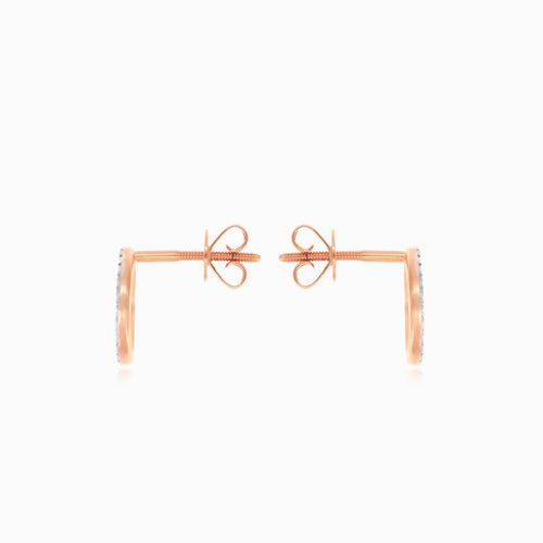 Rose gold stud earrings with round diamond