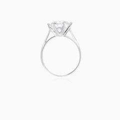 Classic solitaire large cubic zircon ring