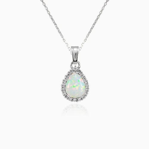 Weißopal-Anhänger mit königlichen Zirkonia