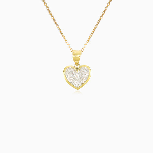 Herzanhänger in Gelbgold und Weißgold