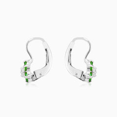 Tropfenblumen-Ohrringe mit Smaragd-Akzent