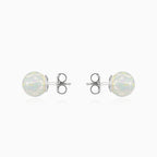 Zlaté náušnice s bílým opálem