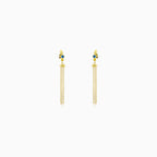 Dámské visací náušnice s drahými kameny ze žlutého zlata