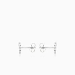 Boucles d’oreilles clous en agate verte trèfle