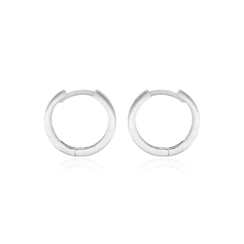 Elegante Weißgold-Hoops mit Zirkonia