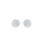 Boucles d’oreilles puces en or blanc avec perle