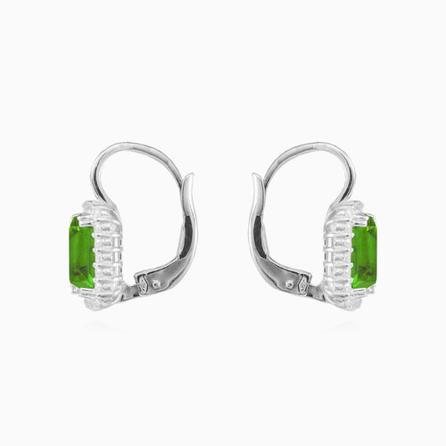 Tropfenohrringe mit synthetischem Smaragd in der Mitte