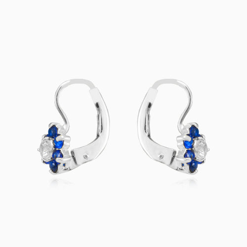 Tropfenblumen-Ohrringe mit Saphir-Akzent