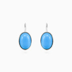 Boucles d’oreilles pendantes avec cabochon turquoise