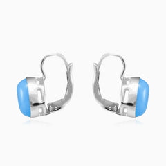 Boucles d’oreilles pendantes avec cabochon turquoise