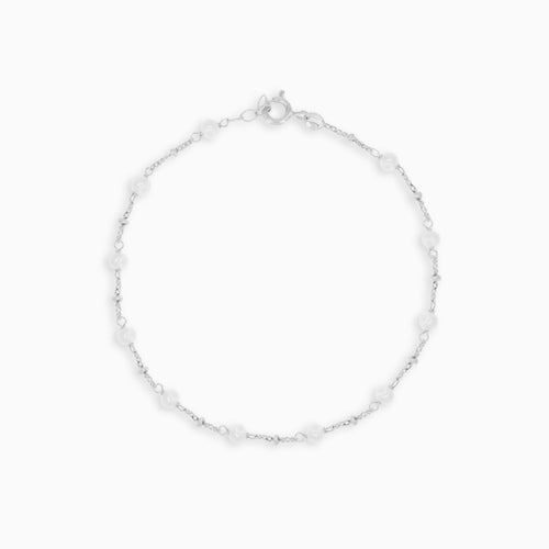 Armband aus Weißgold mit Süßwasserperlen