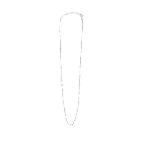 Weißgoldkette mit Süßwasserperlen