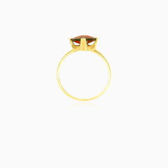Bague solitaire simple en grenat taille coussin