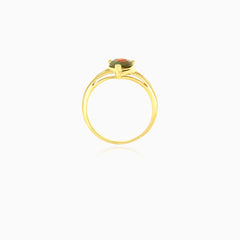 Bague simple avec grenat taille poire