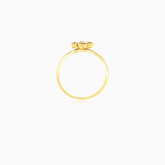 Gold Flower Ring with Four Garnets