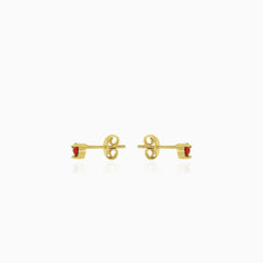 Klassische rund geschliffene Granat-Stecker mit Drei-Krappenfassung