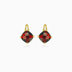Garnet gold elegance drop earrings