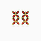 Granátové náušnice ve tvaru kapky s motýly