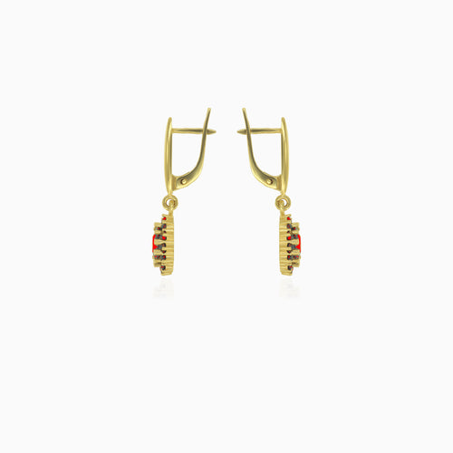 Florale Granat-Gold-Hänger