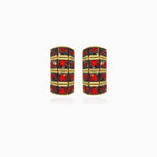 Náušnice ze žlutého zlata se třemi řadami granátů