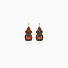 Stylové náušnice s kulatým granátem