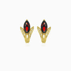 Majestätische Marquise-Granat- und Zirkonia-Schönheitsohrringe