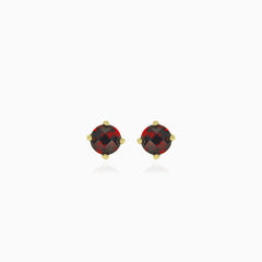 Classic round garnet stud earrings