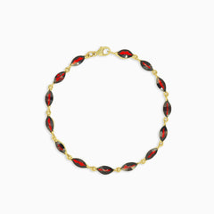 Bracelet simple en grenat marquise