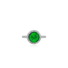 Halo emerald sparkle ring
