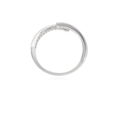 Unvollendeter Silberring mit Baguette-Zirkonia