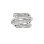 Anillo macizo de plata de ley con diseño retorcido