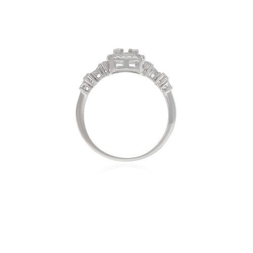 Eleganter Halo-Sterlingsilber-Ring für Damen