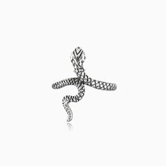 Elegantní stříbrný dámský prsten s hadím designem