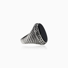 Oval onyx solitaire men ring