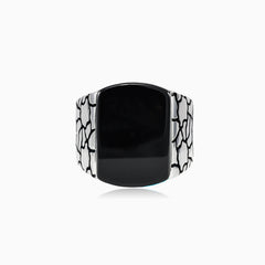 Radiant onyx solitaire men ring