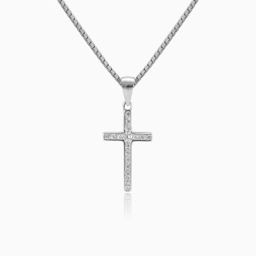 Damen-Sterlingsilber-Zirkonia-Kreuz-Anhänger