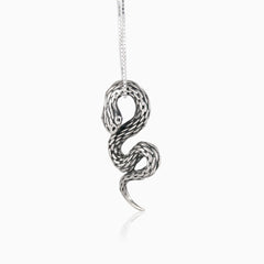 Silver hanging snake pendant