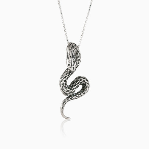 Silver hanging snake pendant