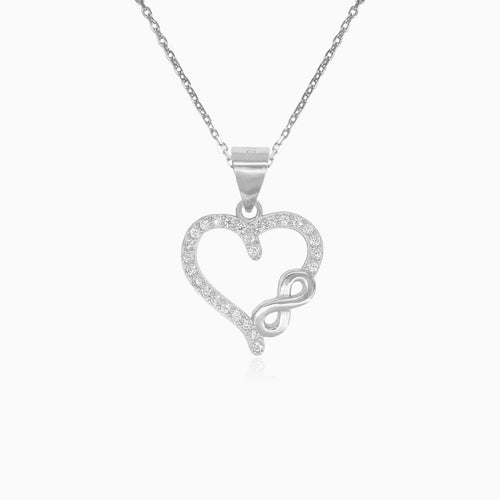 Herz- und Unendlichkeit Silberanhänger