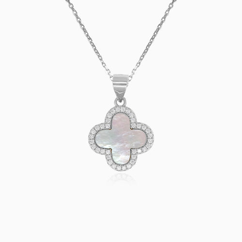 Sterling Silber Kleeblatt-Anhänger mit Perle