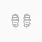 Stříbrné kapkovité náušnice s řadovým vzorem