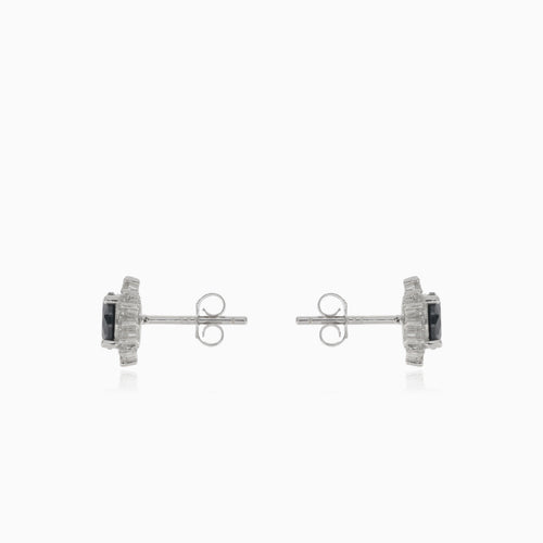 Stříbrné náušnice s kulatým onyxem