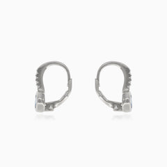 Pendientes de plata con topacio redondo