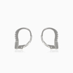 Silberohrringe mit quadratischem Topas