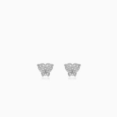 Boucles d’oreilles puces papillon en argent sterling