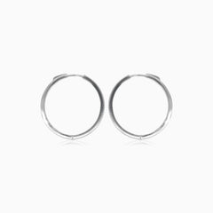 Stříbrné dvouřadé kruhové náušnice