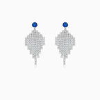 Stříbrné náušnice s kapkou safíru